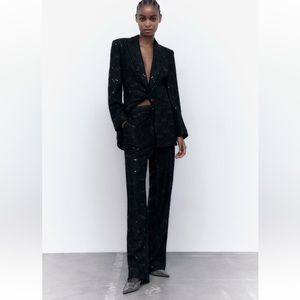 Zara sequined lace pants